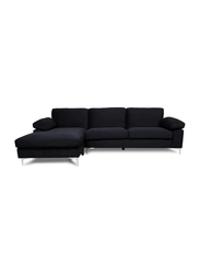 Nordic Style Velvet Modern L-Shape Sectional Sleeper Sofa Couch, Black