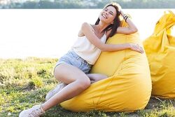 Shapy chair Bean Bag chair soft and comfortable XX-Large & XXX-Large (MM TEX) (XX-Large Rexine, Gold)