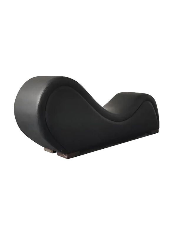 Design Comfortable & Relaxing Modrean Love Seat S-Shape Leather Sofa MM TEX, Black