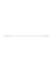 Roman Adjustable Mm Tex Curtain Single Rod with Rings and Brackets, 160-300cm, White