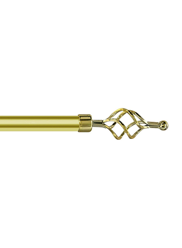 Roman Adjustable Mm Tex Curtain Single Rod with Rings and Brackets, 110-200cm, Gold