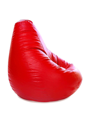 Back Support Pu Leather Bean Bag with filling MM TEX, Extra Large, Red