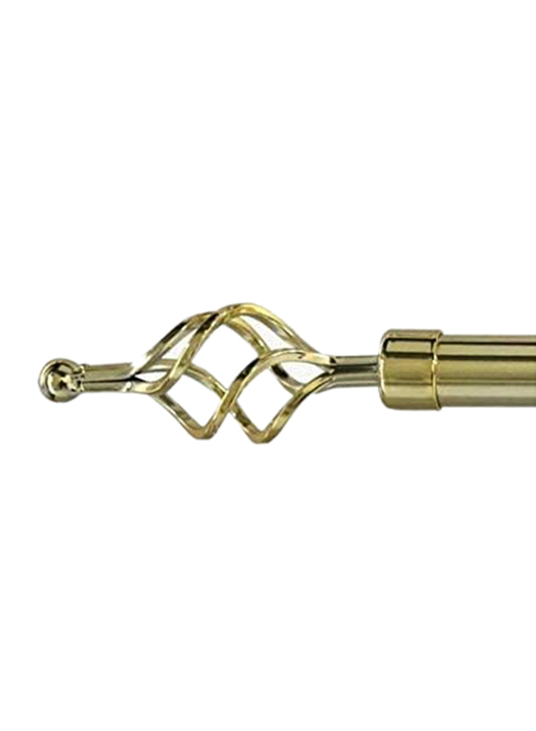 Roman Adjustable Mm Tex Curtain Single Rod with Rings and Brackets, 230-400cm, Gold