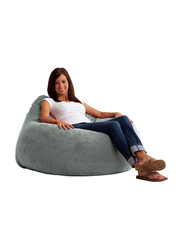 Soft and Comfortable Leather Bean Bag with filling MM TEX, Grey
