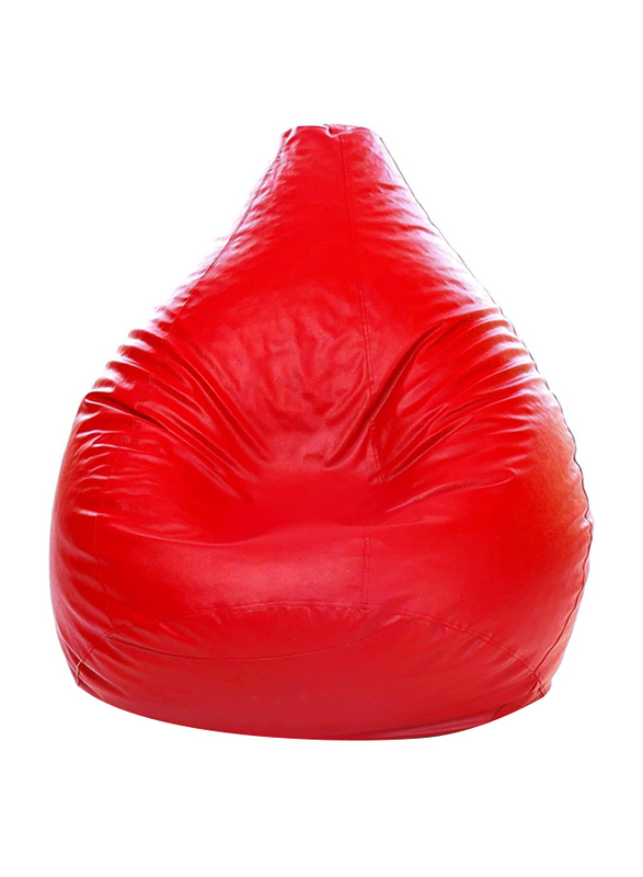 Back Support Pu Leather Bean Bag with filling MM TEX, Extra Large, Red