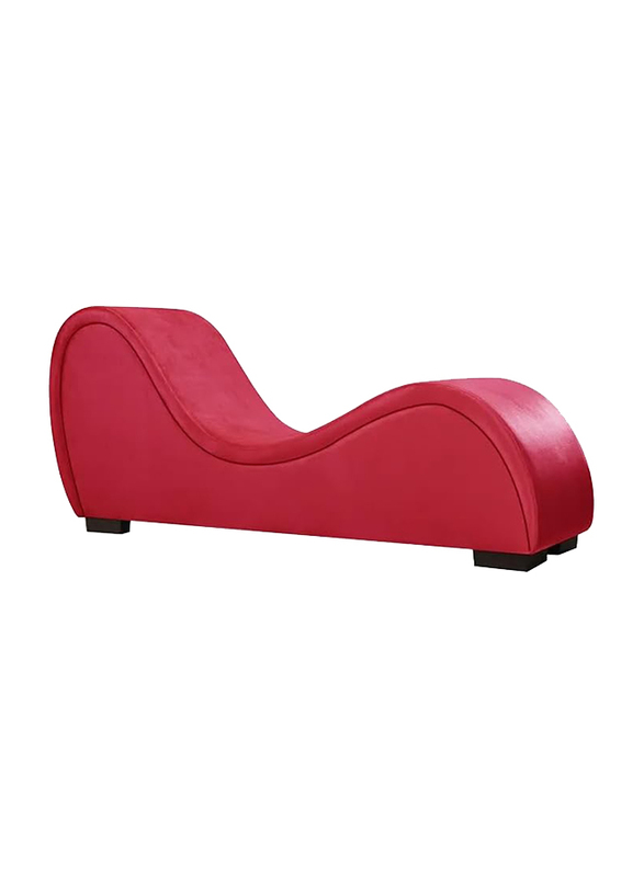 Design Comfortable & Relaxing Modrean Love Seat S-Shape Leather Sofa MM TEX, Red