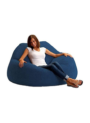 Soft and Comfortable Leather Bean Bag with filling MM TEX, Blue