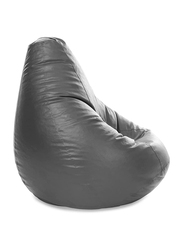 Back Support Pu Leather Bean Bag with filling MM TEX, Extra Large, Grey
