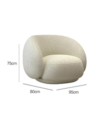 Modern Design High Back Armrest Floor Sofa MM TEX, Single Chair, White