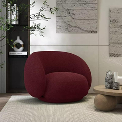 Modern Design High Back Armrest Floor Sofa MM TEX, Single Chair, Red