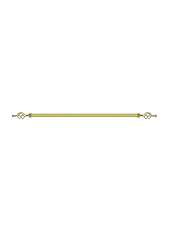 Roman Adjustable Mm Tex Curtain Single Rod with Rings and Brackets, 160-300cm, Gold