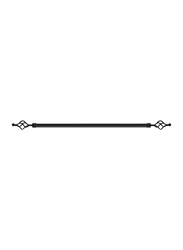Roman Adjustable Mm Tex Curtain Single Rod with Rings and Brackets, 230-400cm, Black