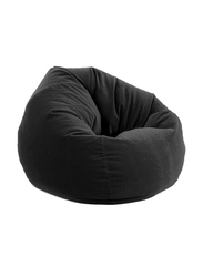 Soft and Comfortable Leather Bean Bag with filling MM TEX, Black