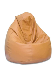 Back Support Pu Leather Bean Bag with filling MM TEX, Extra Large, Beige