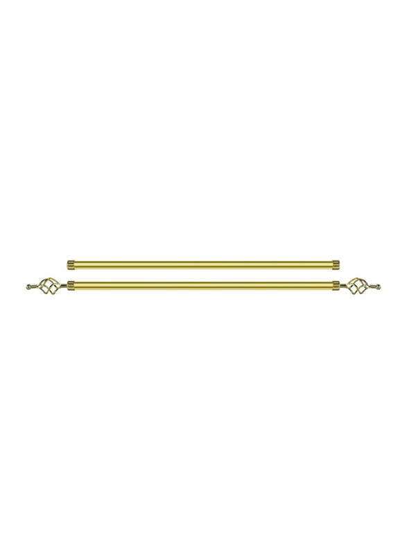 Roman Adjustable Mm Tex Curtain Double Rods with Rings and Brackets, 110-200cm, Gold