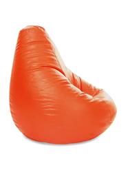 Back Support Pu Leather Bean Bag with filling MM TEX, Extra Large, Orange