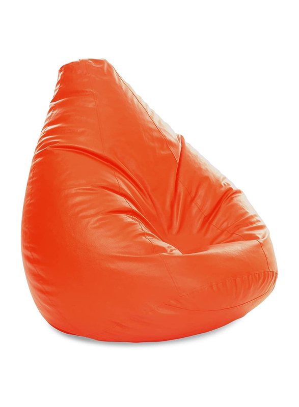 Back Support Pu Leather Bean Bag with filling MM TEX, Extra Large, Orange