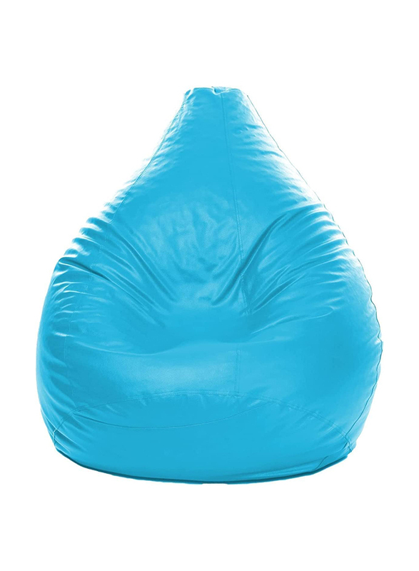 Back Support Pu Leather Bean Bag with filling MM TEX, Extra Large, Teal Blue