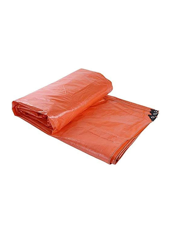 Hassan 30 Feet Waterproof Tarpuline Outdoor Tarp Plastic Sheet Cover, Orange