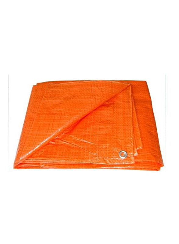 Hassan 15 Feet Waterproof Tarpuline Outdoor Tarp Plastic Sheet Cover, Orange