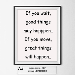 Hst Quote on Demand Creative Writing Wall Art Frame, A2, 50 x 60cm, Assorted