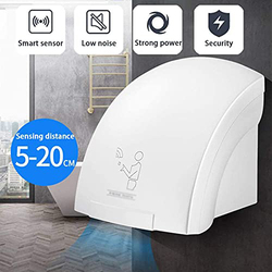 Automatic Induction Commercial Bathroom/Toilet Hand Dryer, 1800W, White