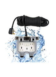 Hassan 13A Socket for Outdoor Use Waterproof Extension with 30 Meter Wire, Multicolour