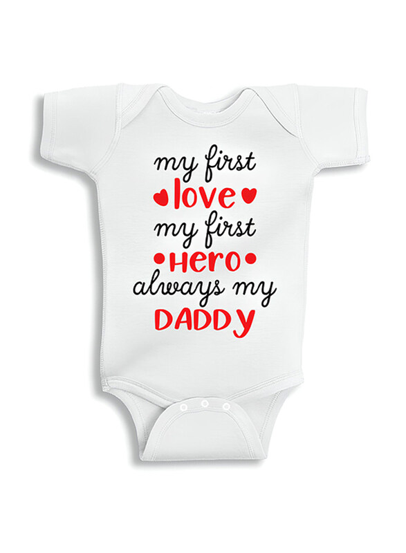 

Twinkle Hands First Love First Hero Daddy Bodysuit Onesie, 6-12 Months, White