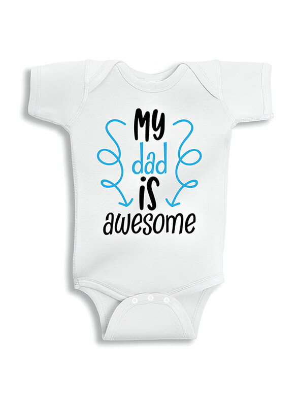 

Twinkle Hands My Dad is Awesome Bodysuit Onesie, 0-3 Months, White