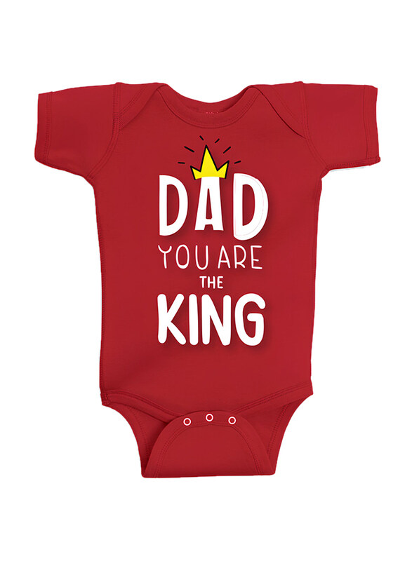 

Twinkle Hands Dad You Are The King Bodysuit Onesie, 3-6 Months, Red