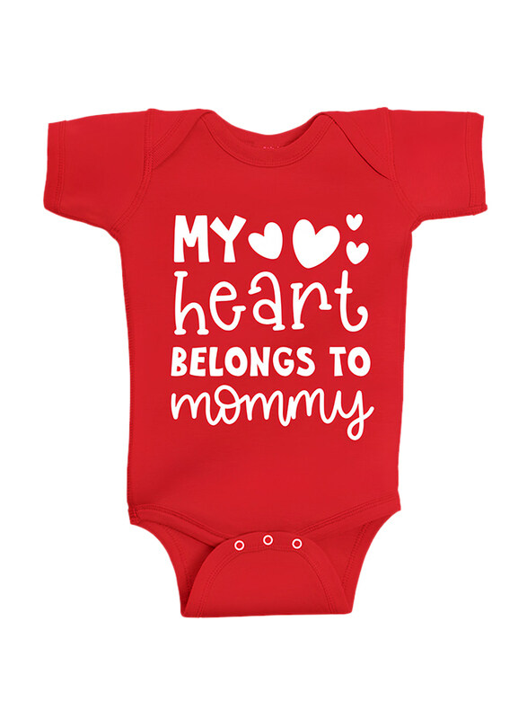 

Twinkle Hands My heart belongs to Mommy Bodysuit Onesie, 3-6 Months, Red