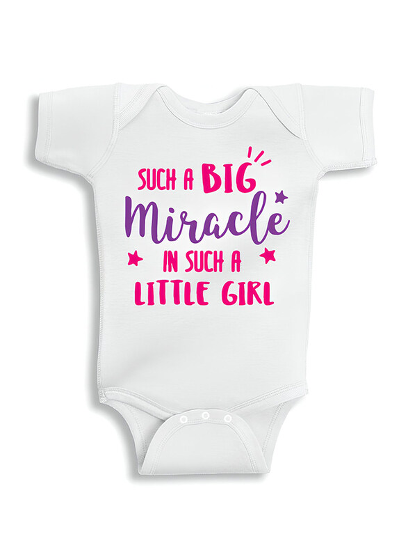 

Twinkle Hands Big Miracle Bodysuit Onesie, 6-12 Months, White