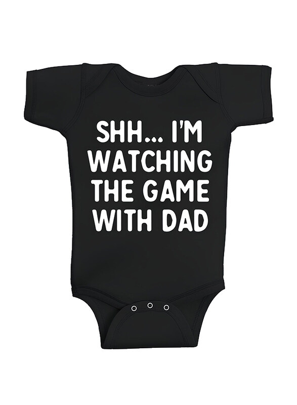 

Twinkle Hands Watching the Game with Dad Bodysuit Onesie, 0-3 Months, Black