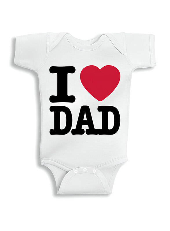 

Twinkle Hands I Love Dad Bodysuit Onesie, 0-3 Months, White