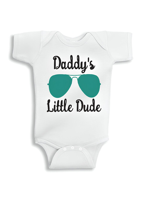 

Twinkle Hands Daddy's Little Dude Bodysuit Onesie, 3-6 Months, White