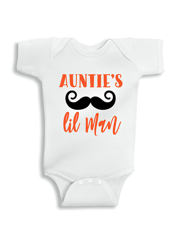 

Twinkle Hands Auntie's lil Man Bodysuit Onesie, 6-12 Months, White