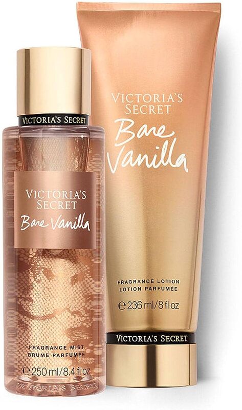 Victoria'S Secret 2-Piece Bare Vanilla Set for Women, Bare Vanilla 250ml Fragrance Mist, Bare Vanilla 236ml Fragrance Lotion