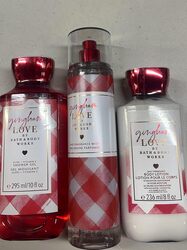 Bath & Body Works Gingham Love Bundle Shower Gel & Fine Fragrance Body Mist & Body Lotion Trio Set