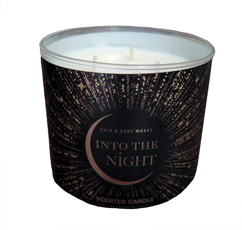 Bath & Body Works White Barn Into The Night 3-Wick Scented Candle, Black