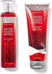Bath & Body Works 2-Piece Winter Candy Apple 2020 Gift Set for Women, 236ml Fine Fragrance Mist, 8oz Body Cream