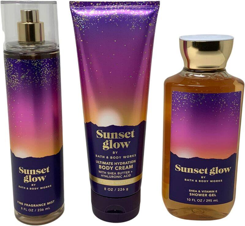 

Generic Bath & Body Works 3-Piece Sunset Glow Gift Set for Women, 8oz Fine Fragrance Body Mist, 8oz Body Cream, 10oz Shower Gel