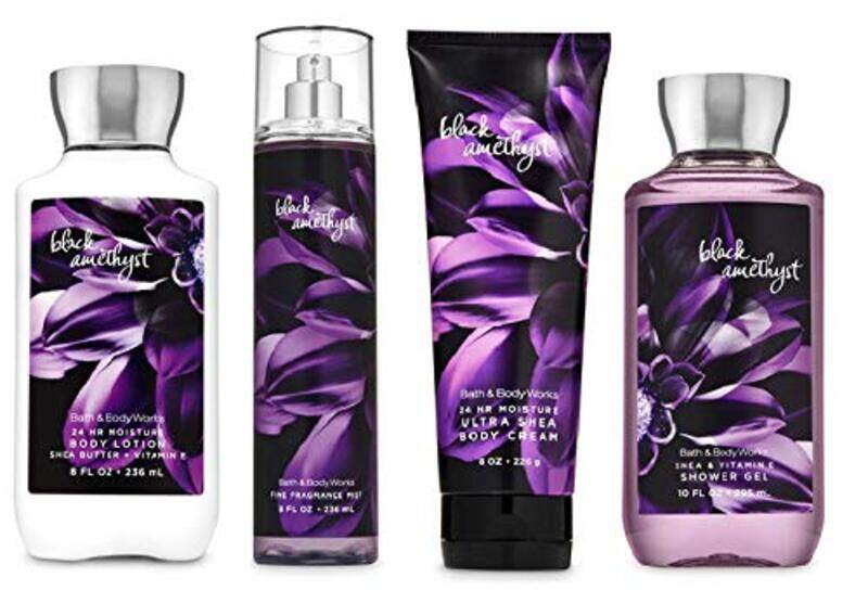 

Bath & Body Works 4-Piece Black Amethyst New 2019 Deluxe Gift Set for Women, 236ml Fragrance Body Mist, 236ml Body Lotion, 236ml Body Cream, 295ml Sho