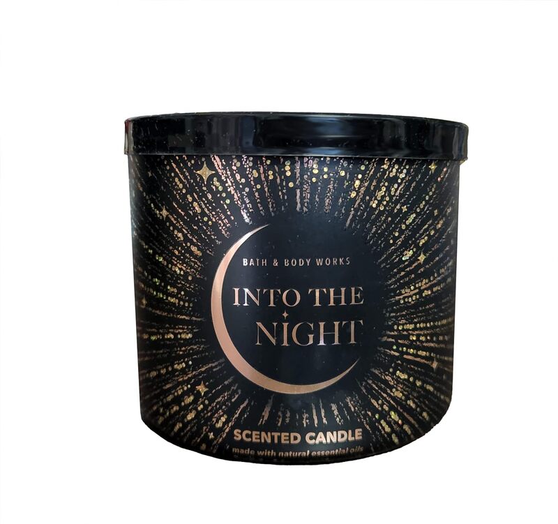 Bath & Body Works White Barn Into The Night 3-Wick Scented Candle, Black