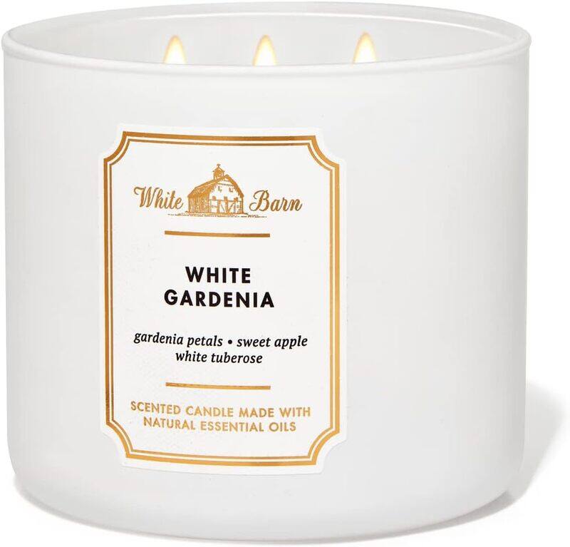 

Bath & Body Works White Barn White Gardenia 3-Wick Scented Candle, White