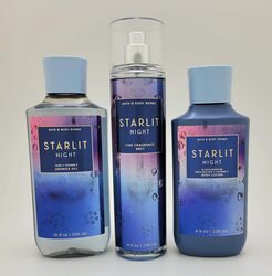 Bath & Body Works Starlit Night Shower Gel & Body Lotion & Body Mist Set for Women