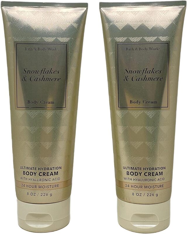 Bath & Body Works Snowflakes & Cashmere Ultimate Hydration Body Cream For Women, 2 x 226g