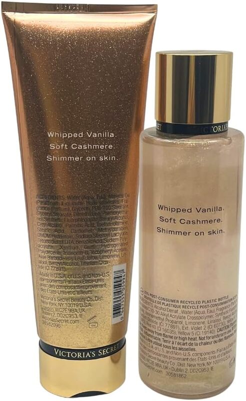 Victoria'S Secret 2-Piece Bare Vanilla Shimmer Gift Set for Women, 236ml Fragrance Body Mist, 250ml Lotion