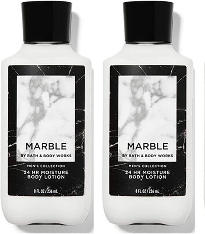 

Bath & Body Works Marble Men's Collection 24 Hour Moisture Body Lotion Lot, 2 x 8oz