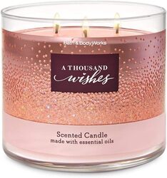 Bath & Body Works White Barn A Thousand Wishes 3-Wick Scented Candle, 14.5oz, Pink