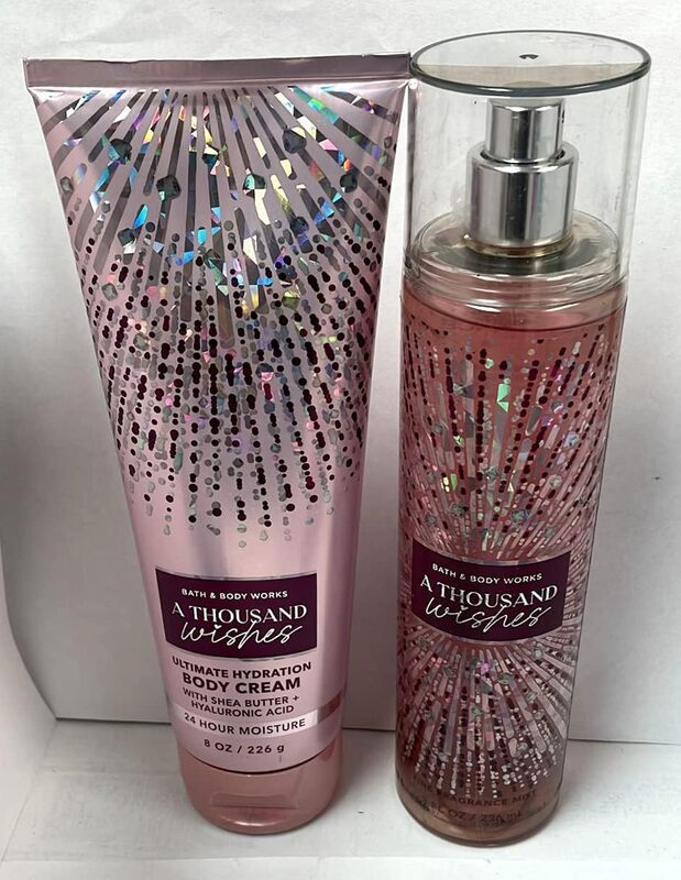 Bath & Body Works 2-Piece A Thousand Wishes Signature Collection Gift Set for Women, 236ml Fine Fragrance Mist, 8oz Ultra Shea Body Cream